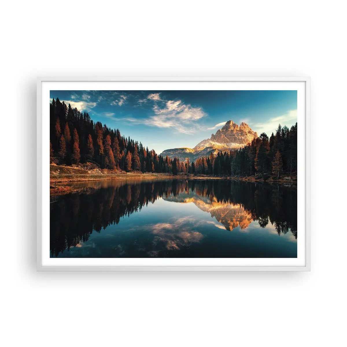 Affiche dans un cadre blanc - Poster - Double paysage - 100x70 cm