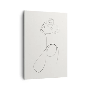 Impression sur toile - Image sur toile - Croquis de visage minimaliste au trait sur fond blanc - 50x70cm - En boucle dans les rêves - Décoration murale moderne pour le salon et la chambre ARTTOR