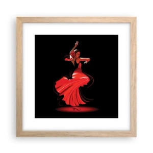 Affiche dans un chêne clair - Poster - L'esprit fougueux du flamenco - 30x30 cm