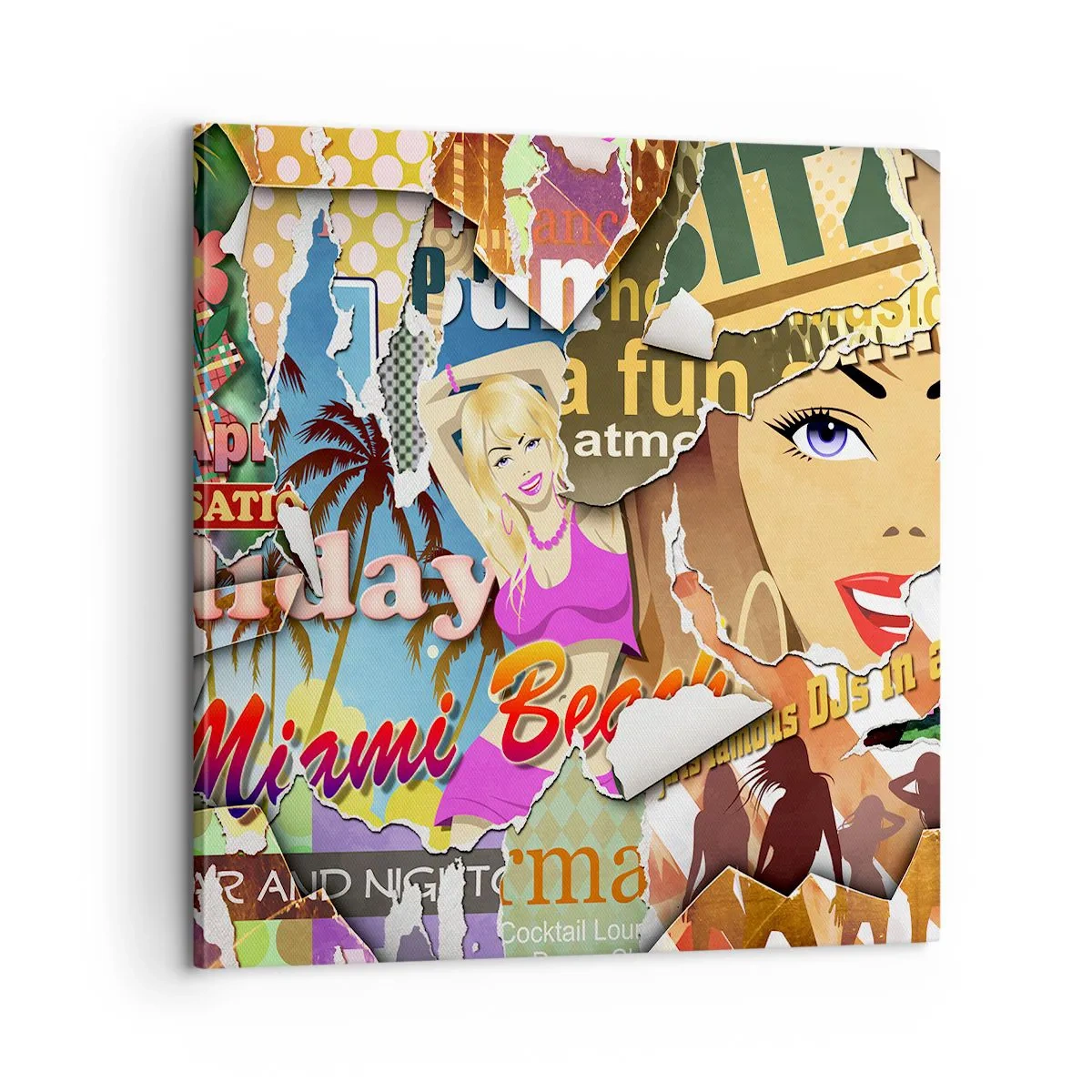 Impression sur toile - Image sur toile - Souvenirs de vacances - 60x60 cm