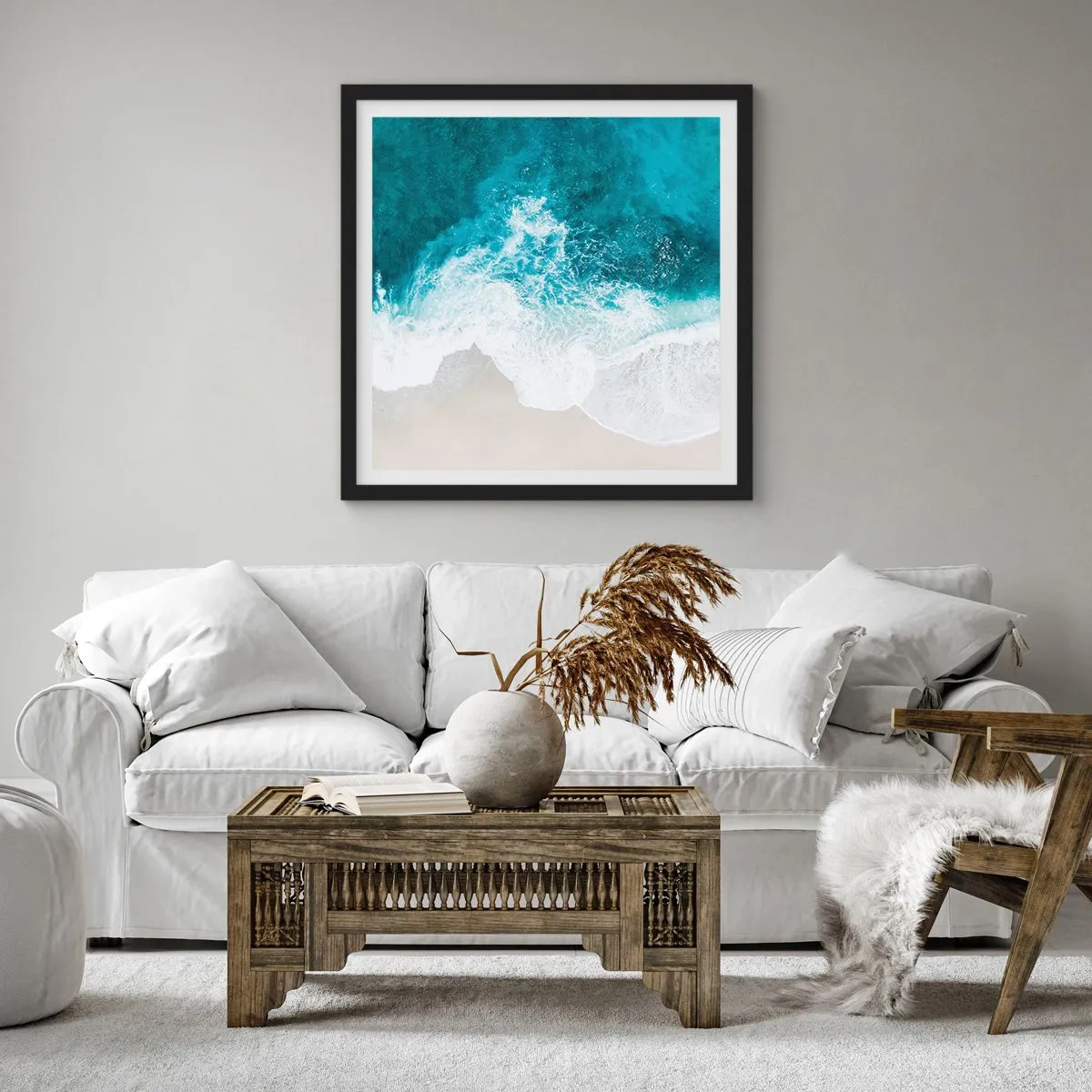 Affiche dans un cadre noir - Poster - Caresse naturelle - 50x50 cm