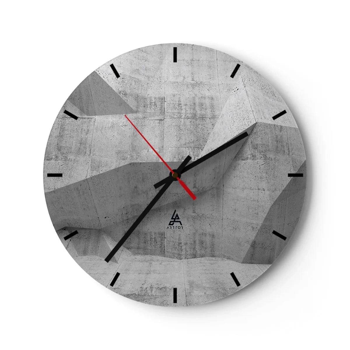 Horloge murale - Pendule murale - Structure géométrique en béton dans des tons de gris - 30x30cm - Un vrai challenge - Décoration murale moderne pour le salon, la cuisine et la chambre ARTTOR