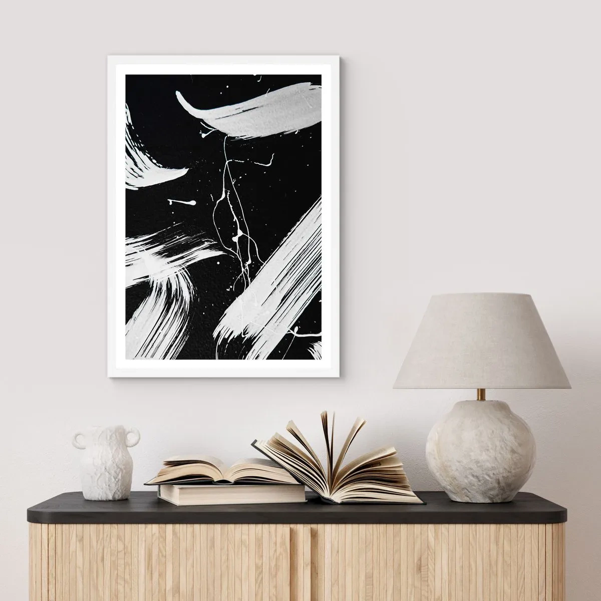 Affiche dans un cadre blanc - Poster - Briser les ténèbres - 40x50 cm