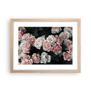 Affiche dans un chêne clair - Poster - Ensemble de rose - 40x30 cm