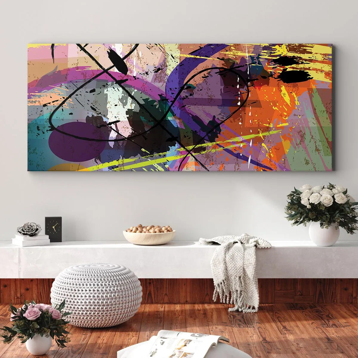 Impression sur toile - Image sur toile - Vous pouvez aller tout droit ou autour - 100x40 cm
