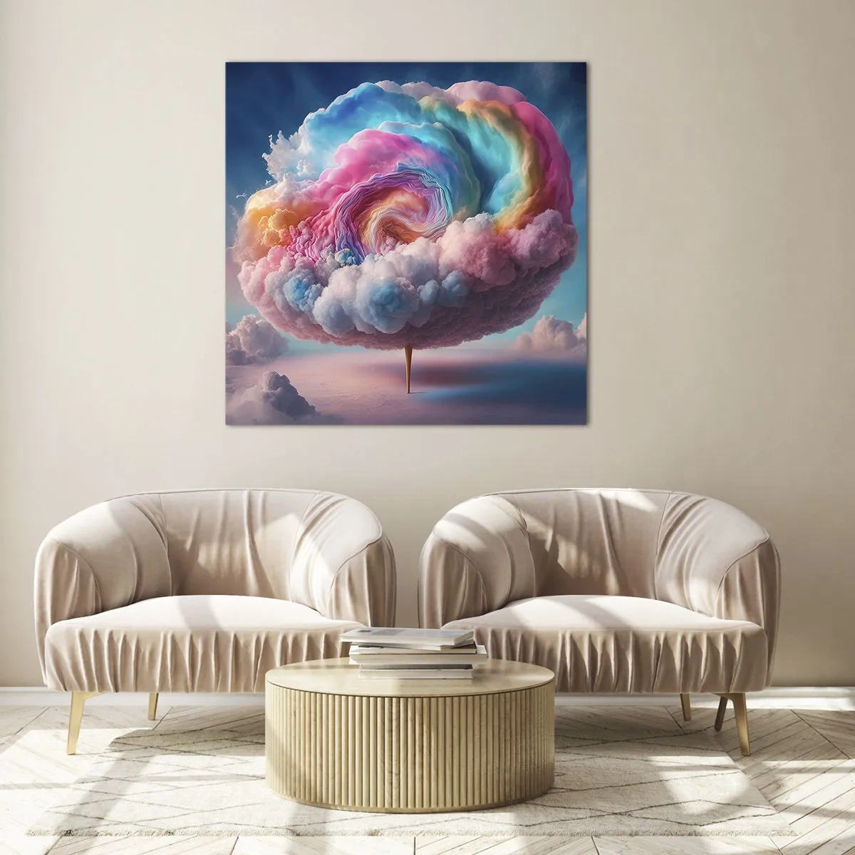 Impression sur verre - Image sur verre - Le rêve d'un parc d'attractions - 70x70 cm