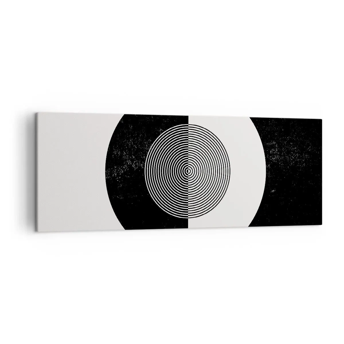 Impression sur toile - Image sur toile - Motif graphique contrasté noir et blanc - 140x50cm - Harmonie de noir et blanc - Décoration murale moderne pour le salon et la chambre ARTTOR