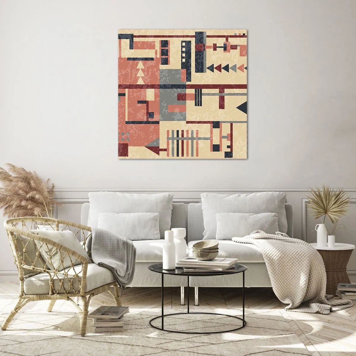 Impression sur verre - Image sur verre - Une combinaison de verticaux et d'horizontaux - 60x60 cm