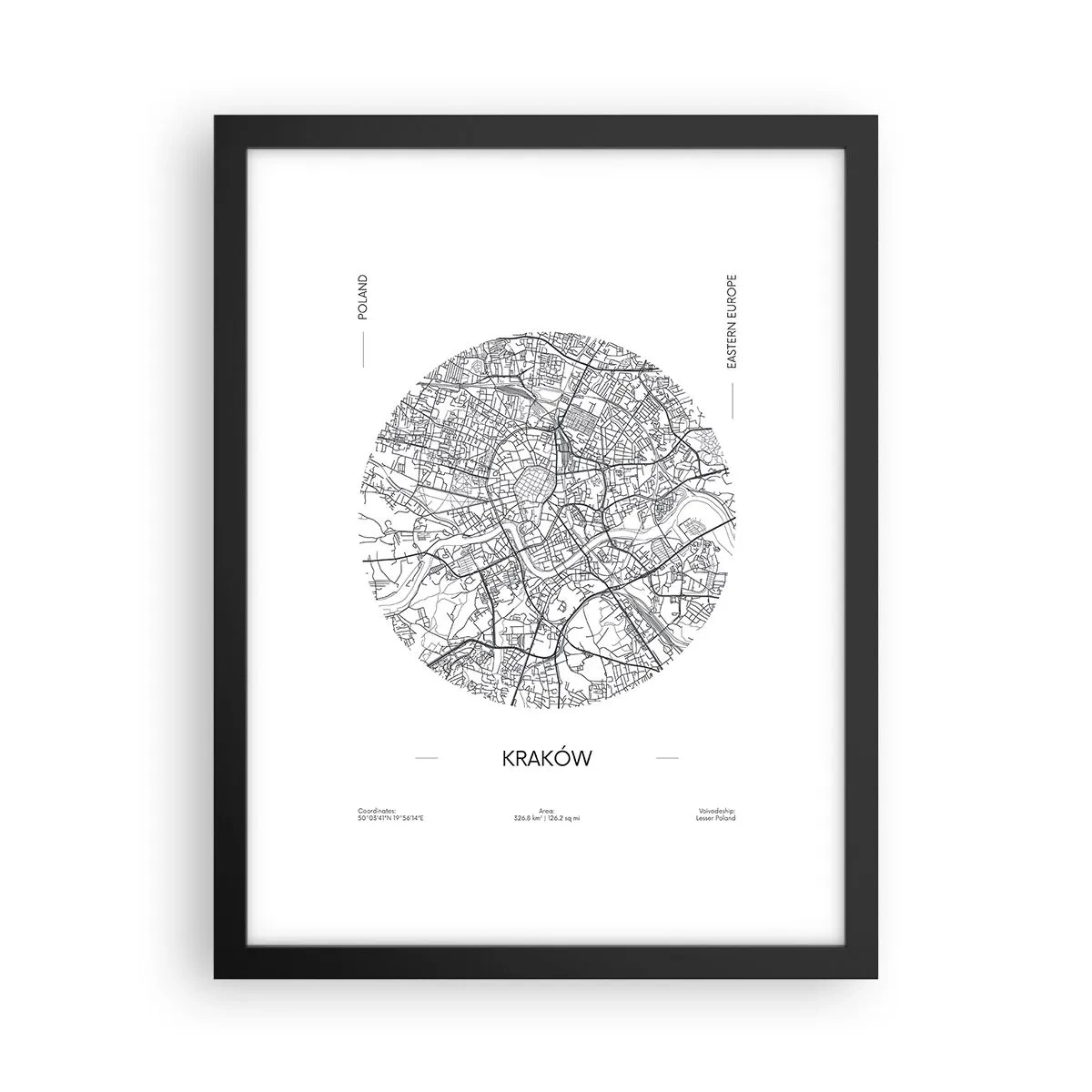 Affiche dans un cadre noir - Poster - Anatomie de Cracovie - 30x40 cm