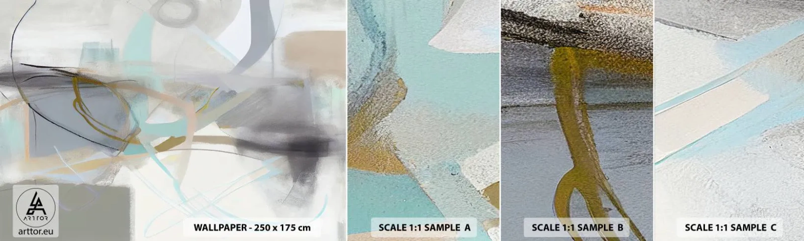 Échantillon de Papier Peint Autocollant Deluxe Sticker - Abstraction brumeuse - Abstraction, Morceau, Brillant - 100x30 cm