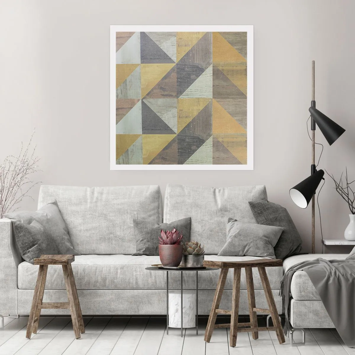 Affiche - Poster - Suivant l'angle du triangle - 50x50 cm