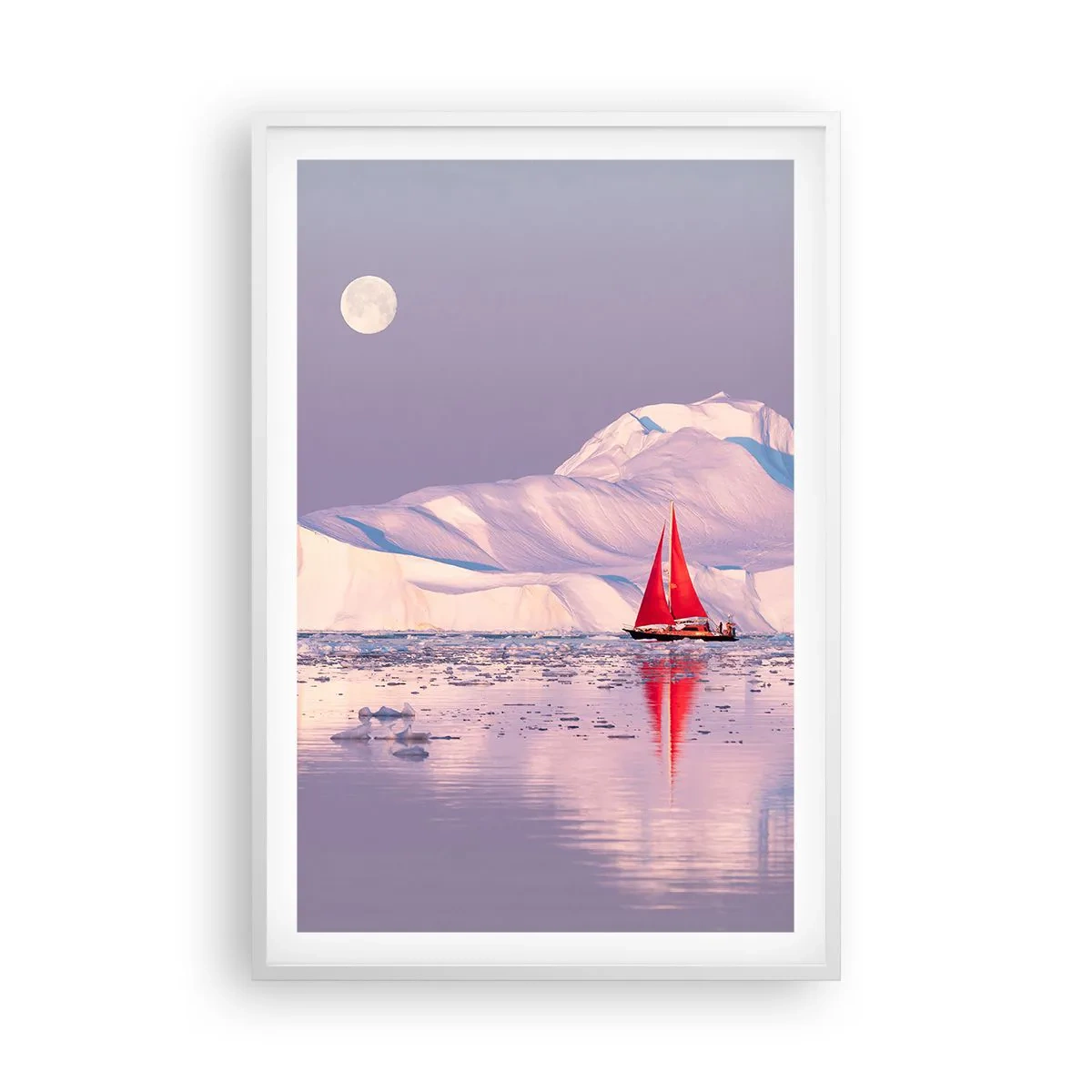 Affiche dans un cadre blanc - Poster - La chaleur de la voile, le froid de la glace - 61x91 cm