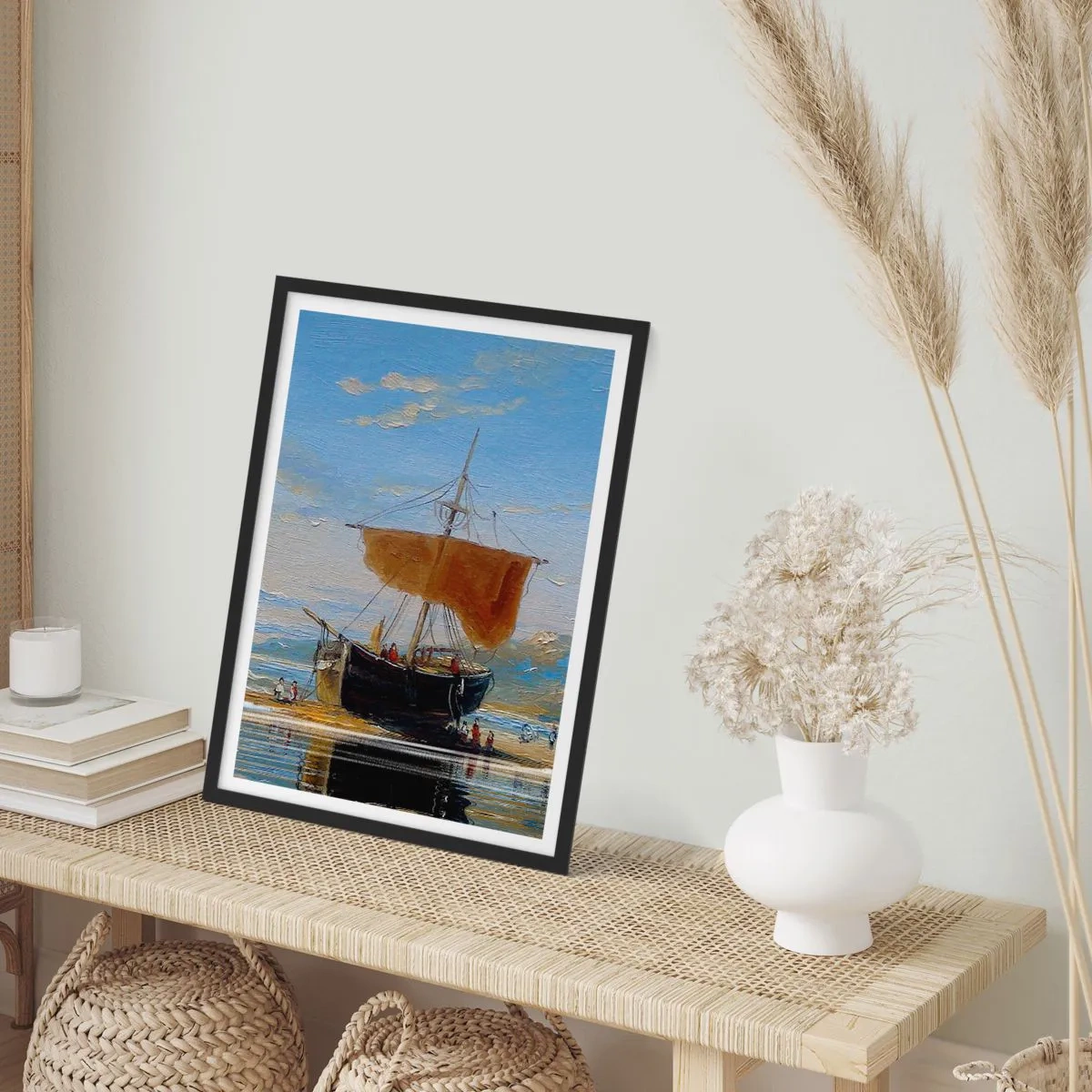 Affiche dans un cadre noir - Poster - Eau, terre, air - 70x100 cm