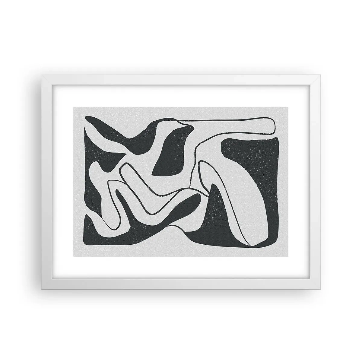 Affiche dans un cadre blanc - Poster - Amusement de labyrinthe abstrait - 40x30 cm