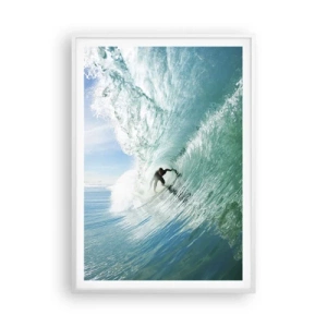 Affiche dans un cadre blanc - Poster - Toujours sur la vague - 70x100 cm