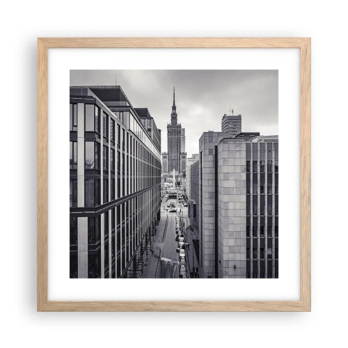 Affiche dans un chêne clair - Poster - Vallée de Varsovie - 40x40 cm