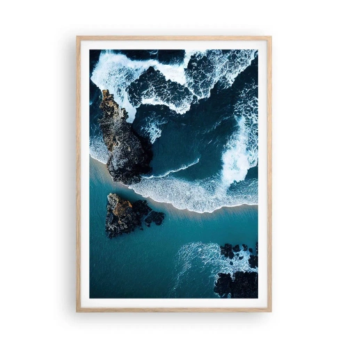 Affiche dans un chêne clair - Poster - Enveloppé par les vagues - 70x100 cm