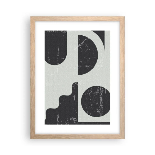 Affiche dans un chêne clair - Poster - Composition dessus et dessous - 30x40 cm