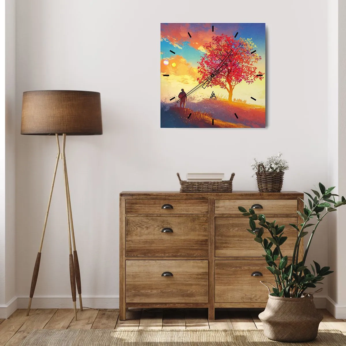 Horloge murale - Pendule murale - Pèlerin à destination - 40x40 cm