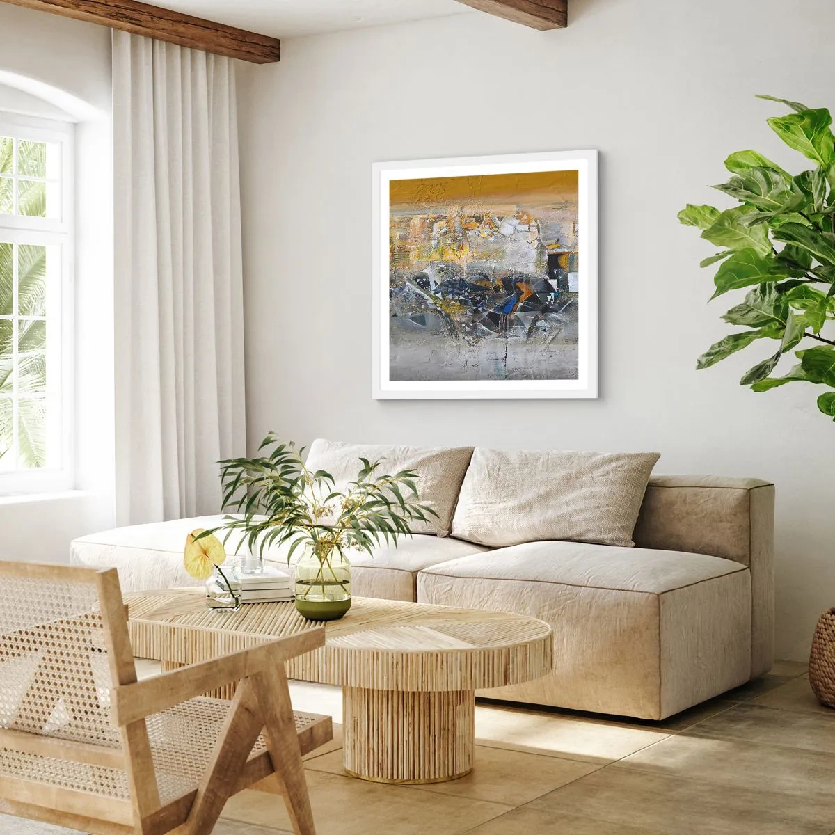 Affiche dans un cadre blanc - Poster - Tout se met en place - 60x60 cm