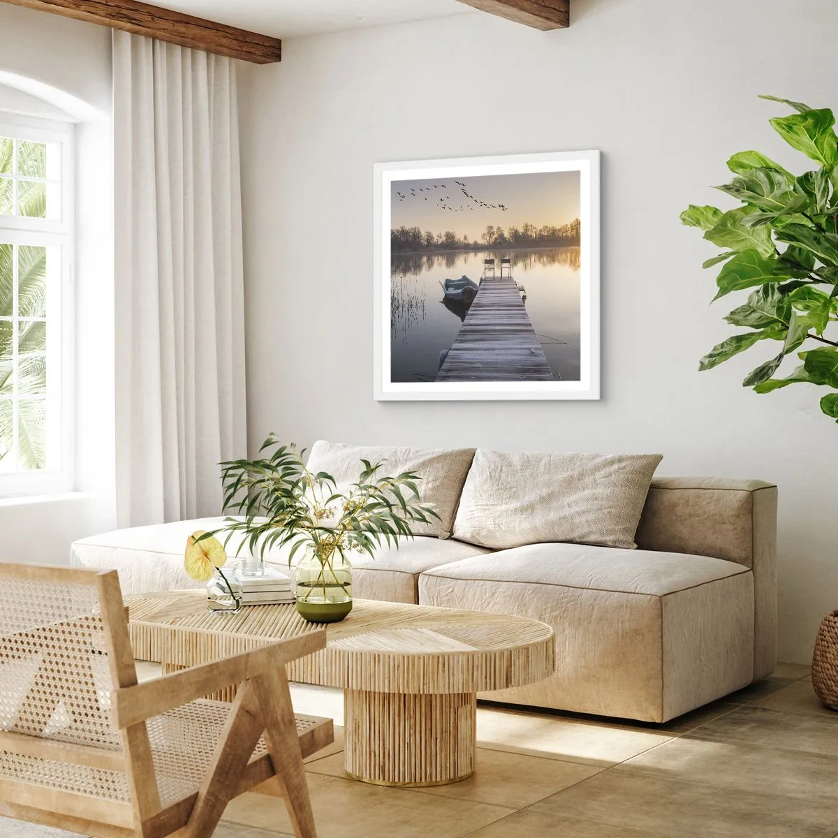 Affiche dans un cadre blanc - Poster - Je reviendrai - 30x30 cm