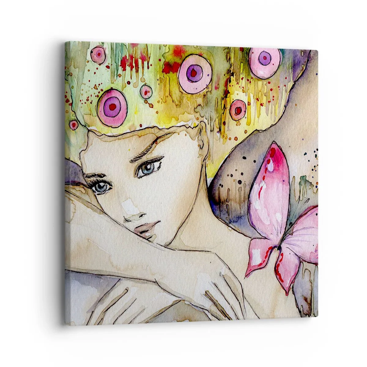 Impression sur toile - Image sur toile - La princesse papillon - 30x30 cm