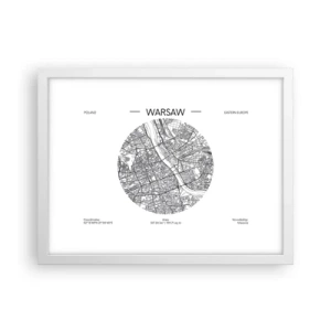 Affiche dans un cadre blanc - Poster - Anatomie de Varsovie - 40x30 cm