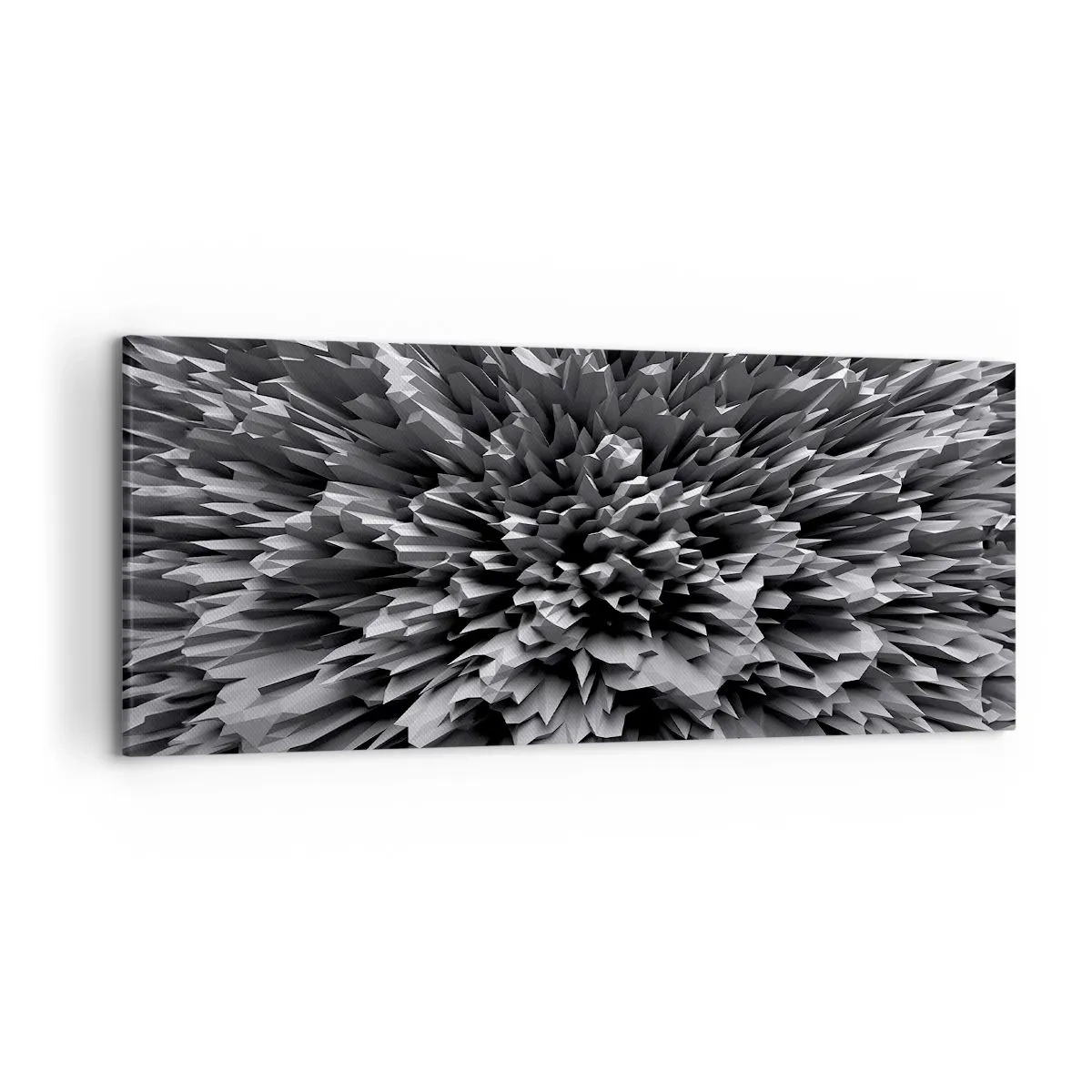 Impression sur toile - Image sur toile - Structure abstraite en nuances de gris - 120x50cm - Ça ne peut pas être plus dur que ça - Décoration murale moderne pour le salon et la chambre ARTTOR