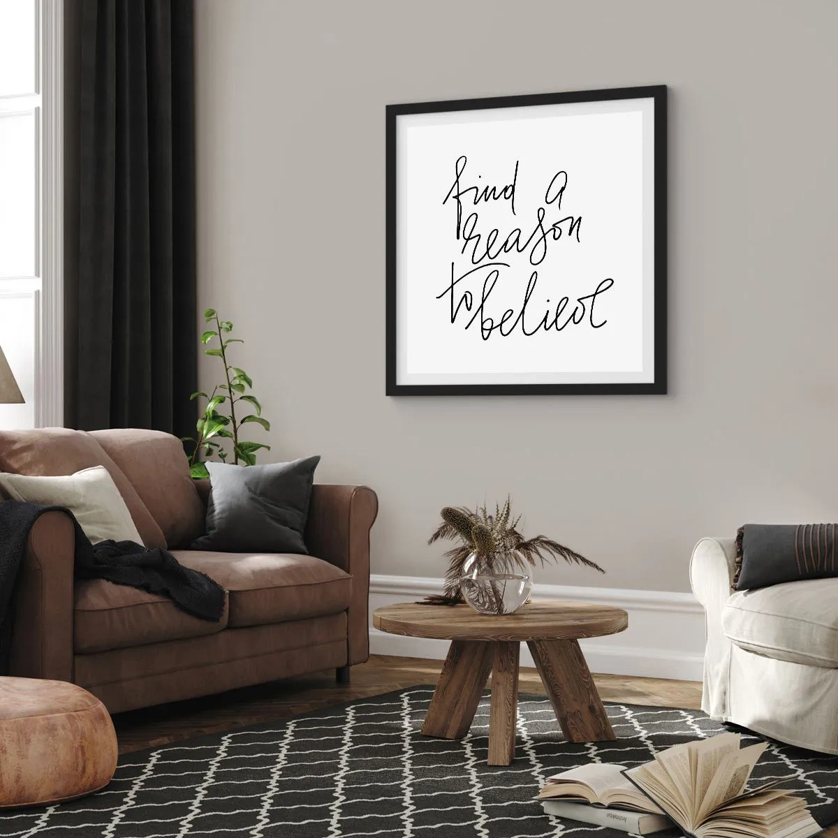 Affiche dans un cadre noir - Poster - C'est possible - 60x60 cm