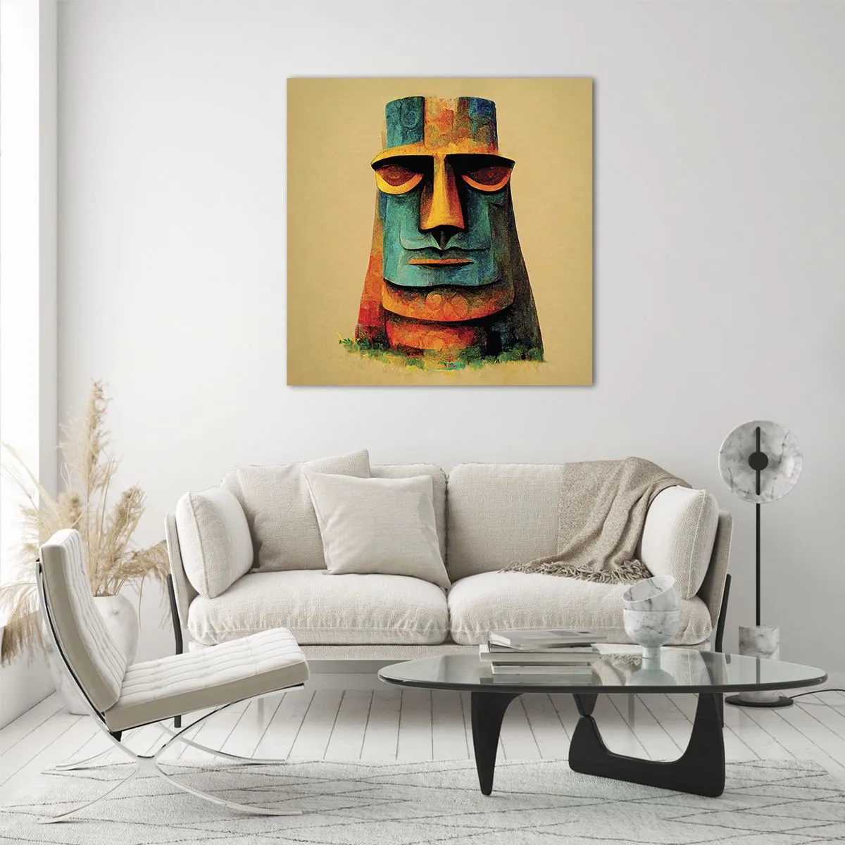 Impression sur verre - Image sur verre - Statuesque et sympathique - 70x70 cm