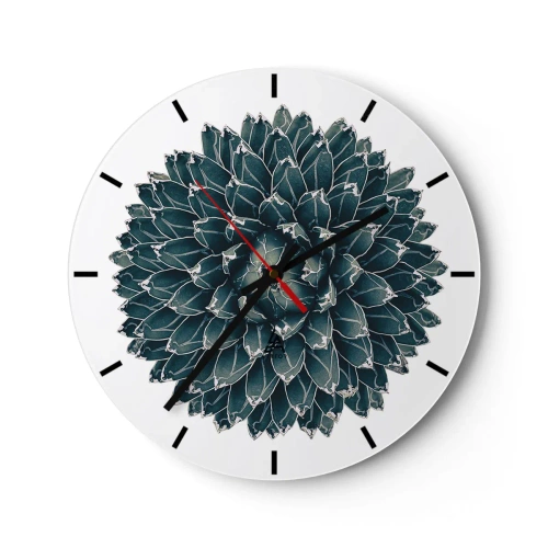 Horloge murale - Pendule murale - Rosette succulente symétrique dans les tons de vert - 30x30cm - Étoile du désert - Décoration murale moderne pour le salon, la cuisine et la chambre ARTTOR