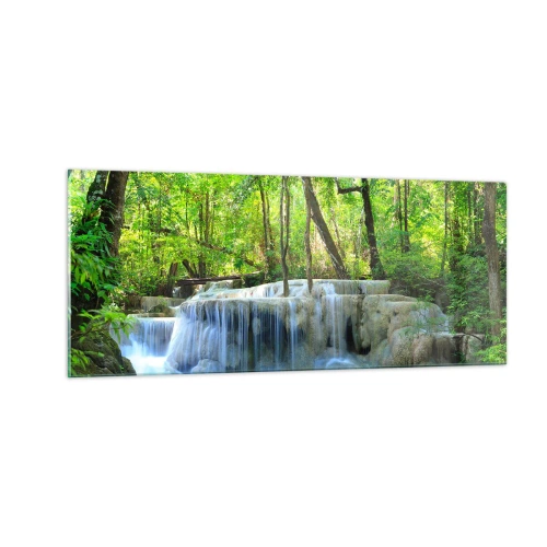 Impression sur verre - Image sur verre - Se noyer dans le turquoise et le vert - 100x40 cm