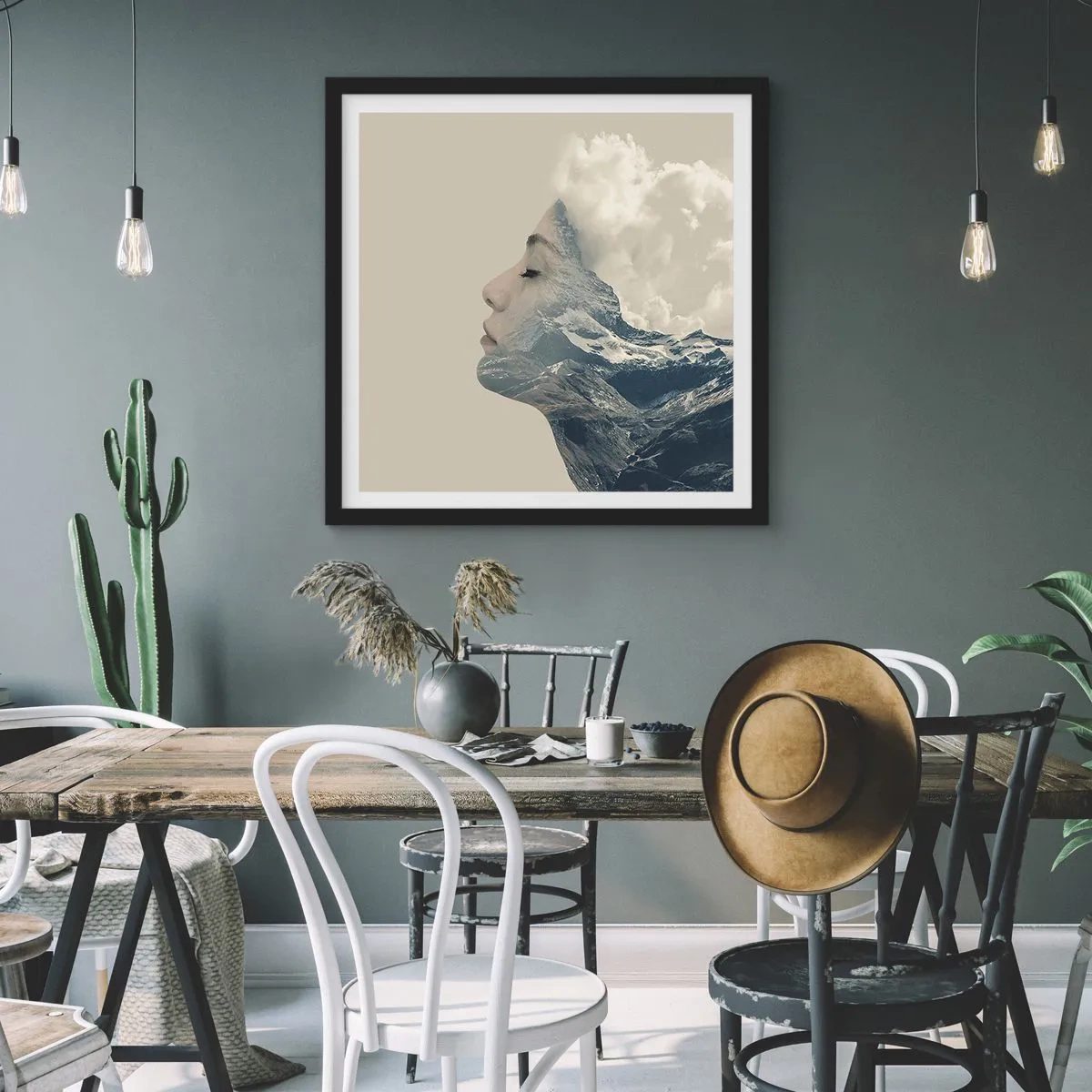 Affiche dans un cadre noir - Poster - La beauté des éléments - 40x40 cm