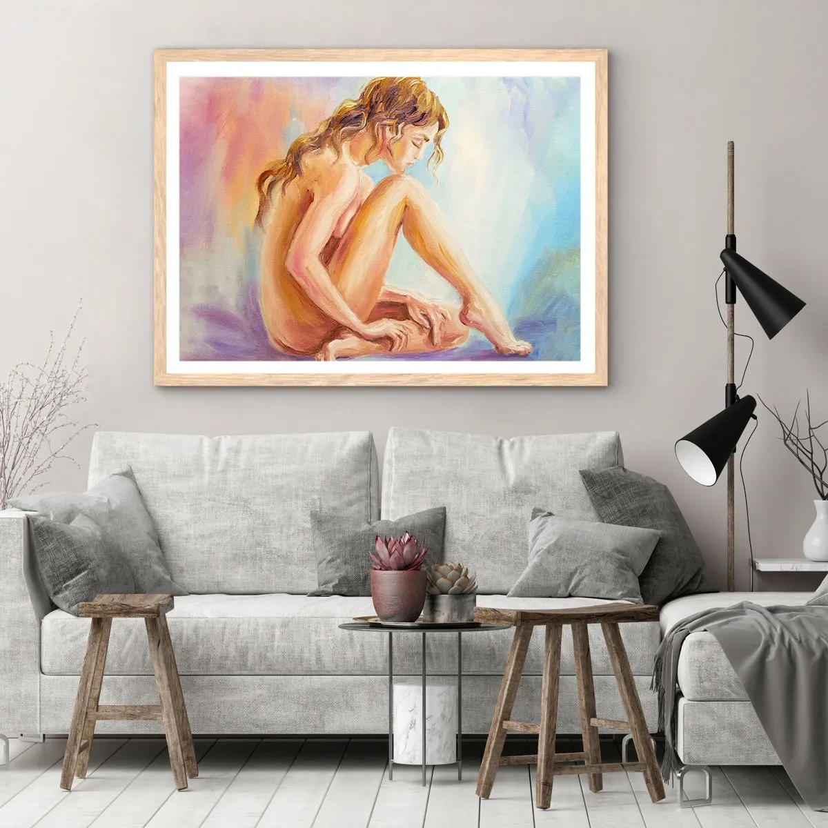 Affiche dans un chêne clair - Poster - Acte de jeunesse - 100x70 cm