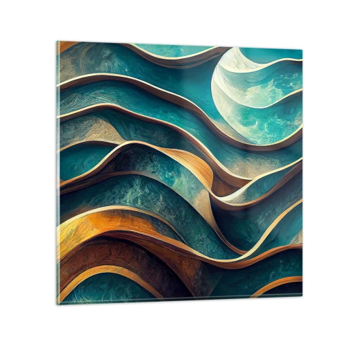 Impression sur verre - Image sur verre - Méandres de bleu - 30x30 cm