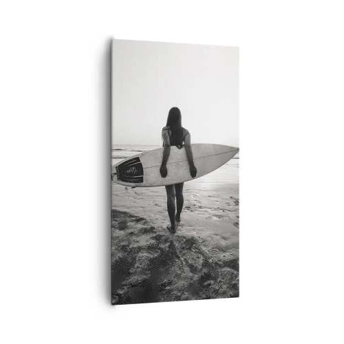 Impression sur toile - Image sur toile - Fille des vagues de la mer - 65x120 cm