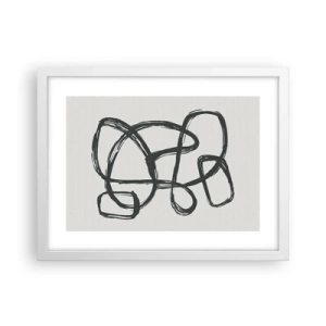 Affiche dans un cadre blanc - Poster - Abstraction en boucle - 40x30 cm