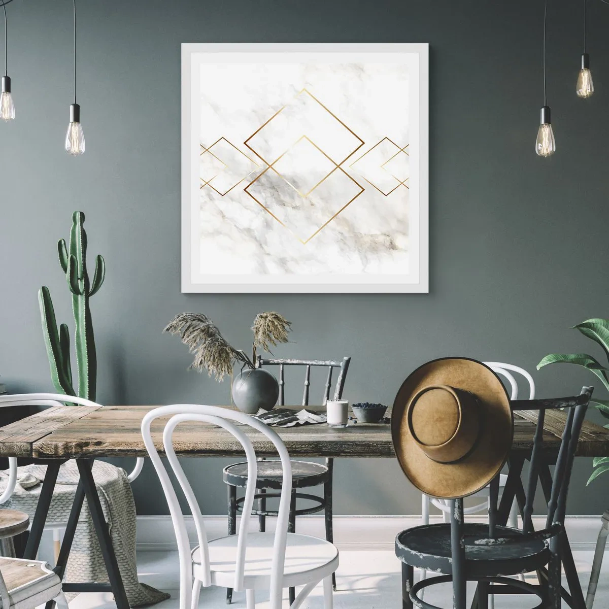 Affiche dans un cadre blanc - Poster - Vue à l'infini - 30x30 cm