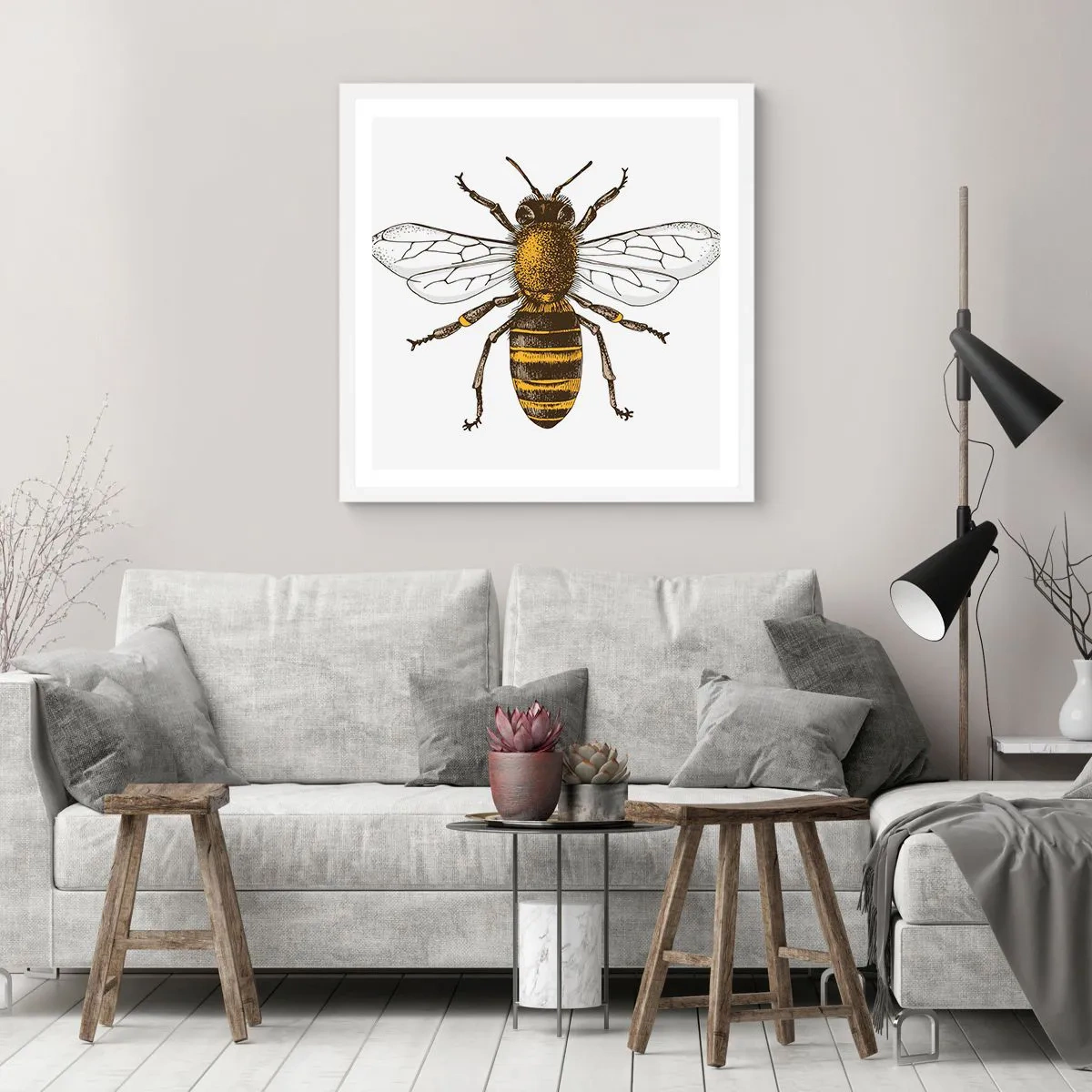 Affiche dans un cadre blanc - Poster - Belle et bonne - 50x50 cm