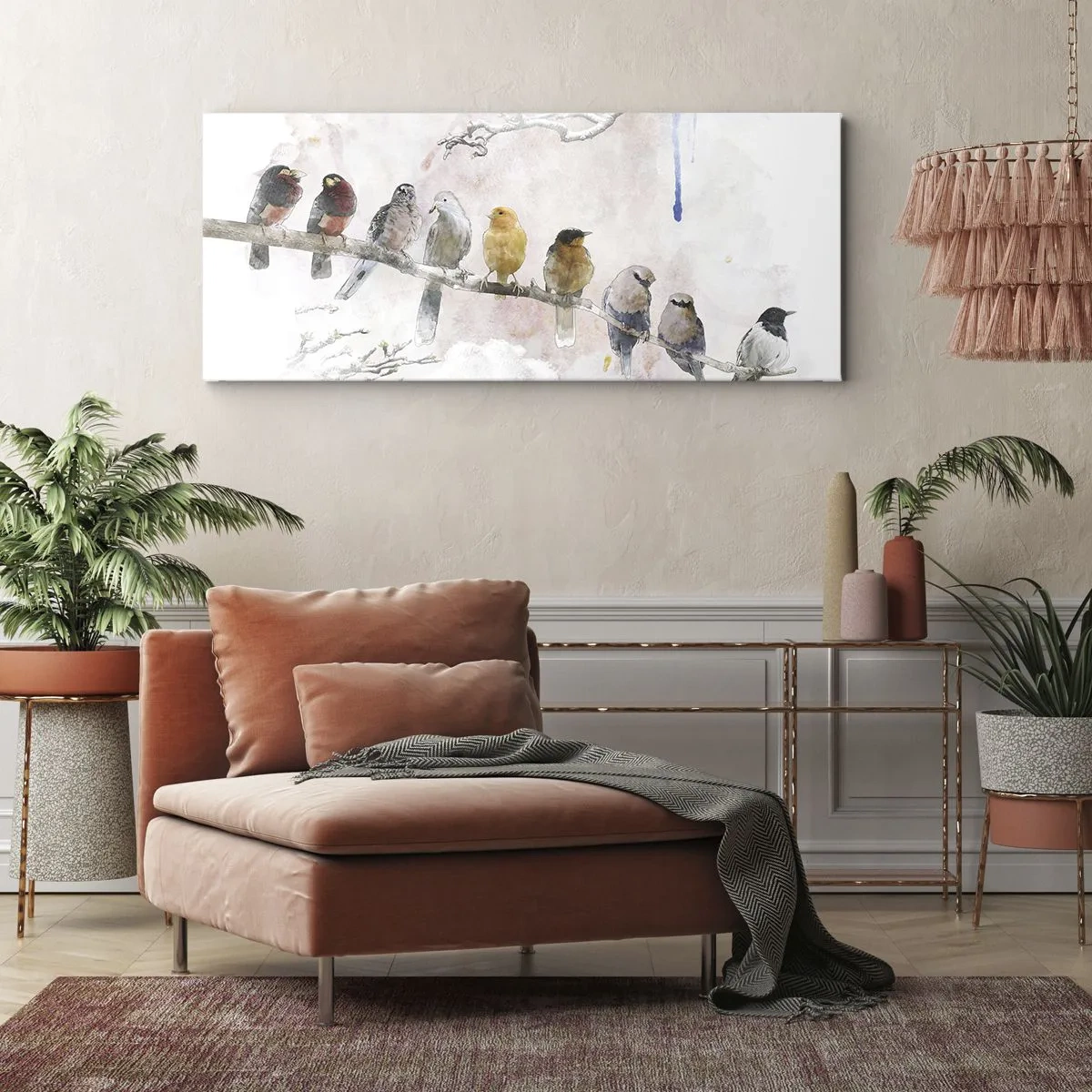 Impression sur toile - Image sur toile - Rencontre ailée - 100x40 cm