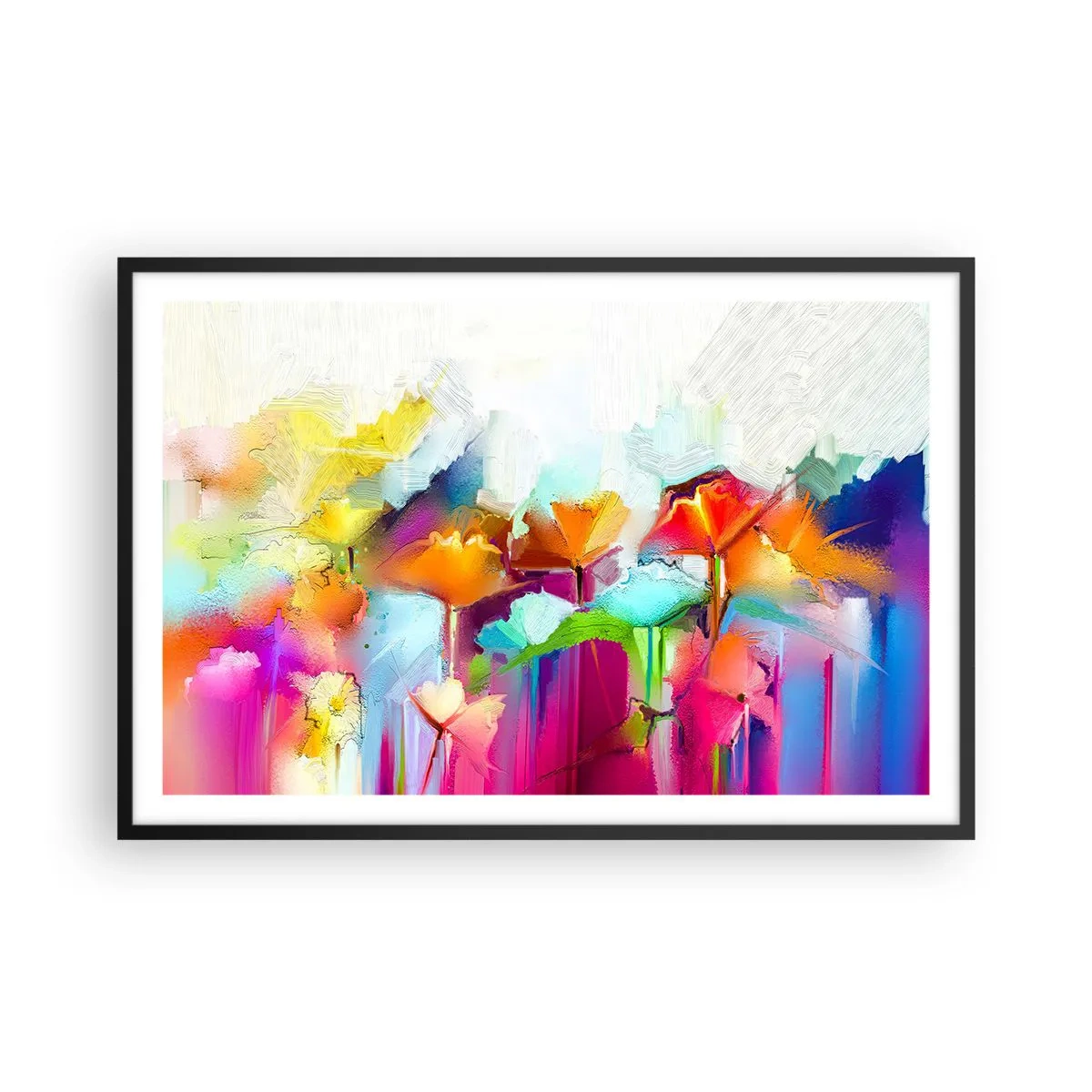 Affiche dans un cadre noir - Poster - L'arc-en-ciel s'est épanoui - 91x61 cm