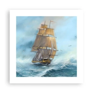 Affiche - Poster - Se précipitant sur les vagues - 40x40 cm