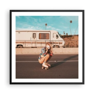 Affiche dans un cadre noir - Poster - Souriez s'il-vous-plait! - 60x60 cm