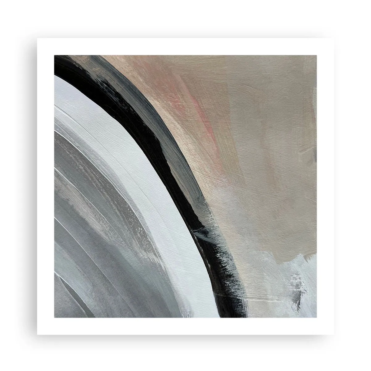 Affiche - Poster - Composition : arc de noir et gris - 60x60 cm