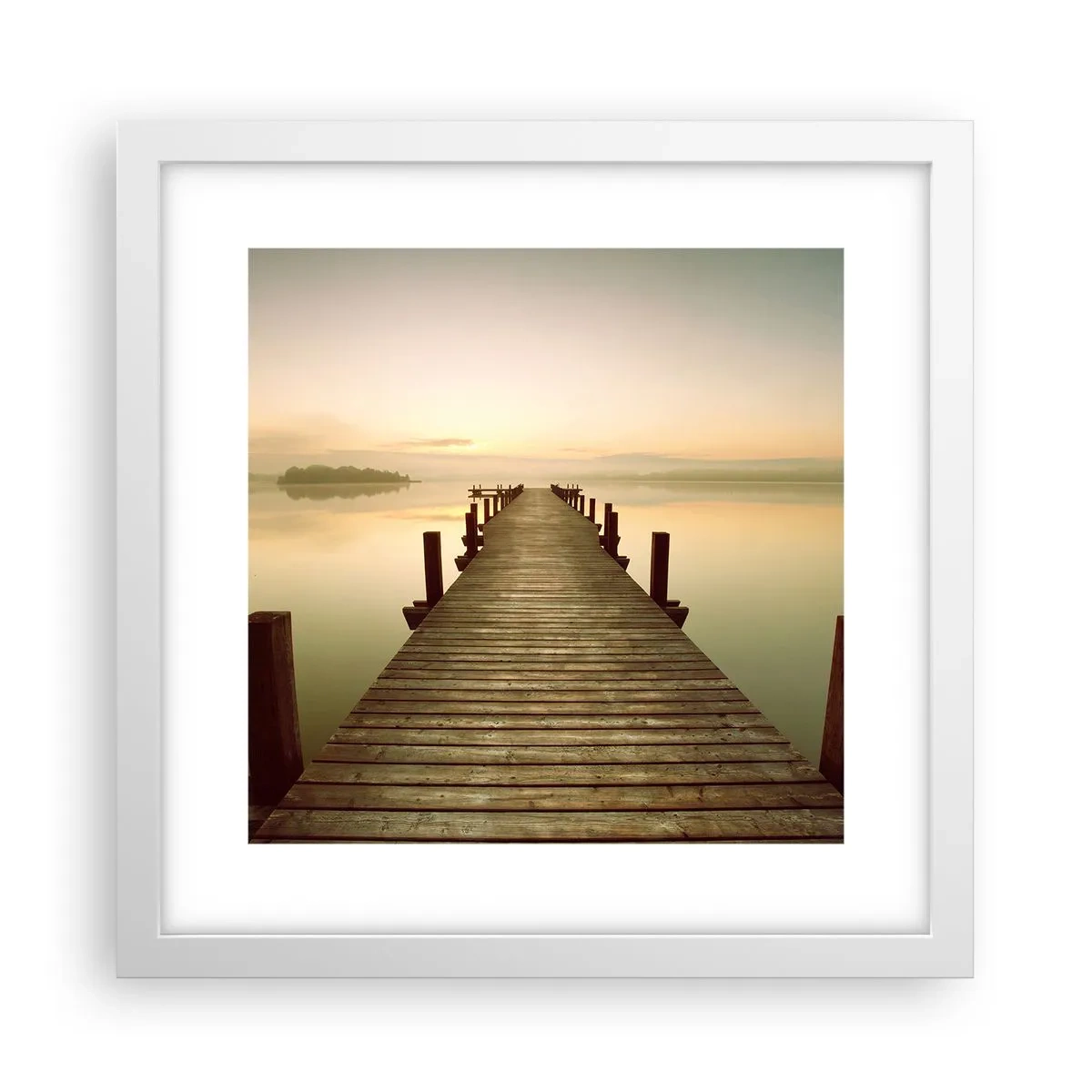 Affiche dans un cadre blanc - Poster - L'aube, les premières lueurs, le jour  - 30x30 cm