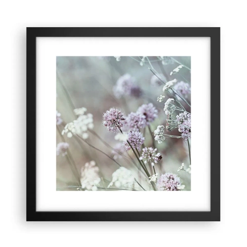 Affiche dans un cadre noir - Poster - Herbes douces en filigrane - 30x30 cm