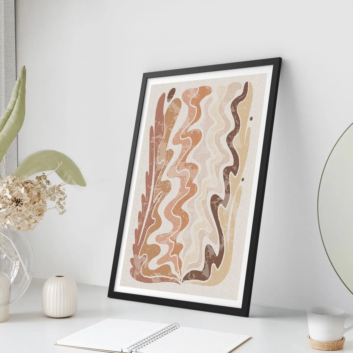 Affiche dans un cadre noir - Poster - Bonne énergie – bonnes émotions - 61x91 cm