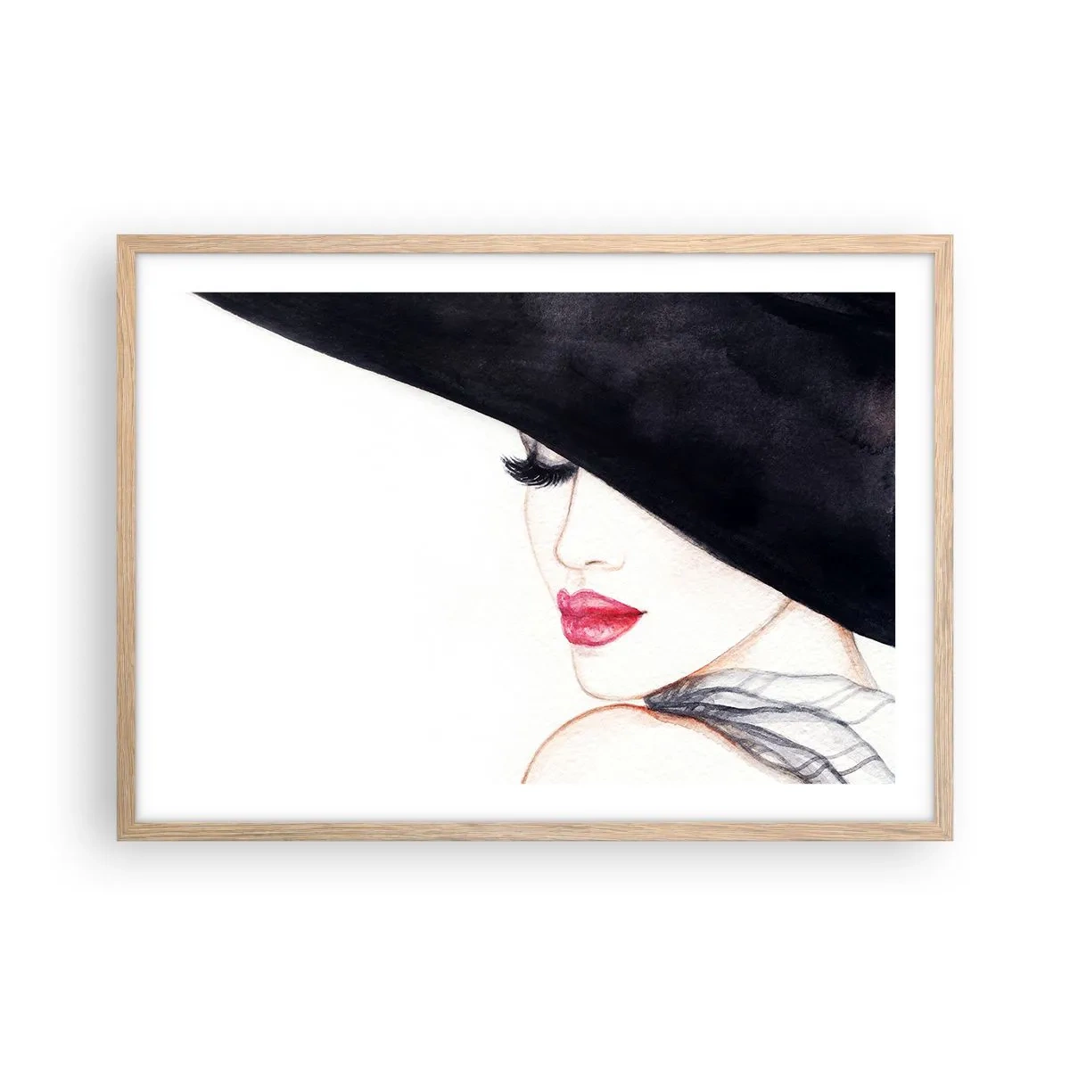 Affiche dans un chêne clair - Poster - Élégance et sensualité - 70x50 cm