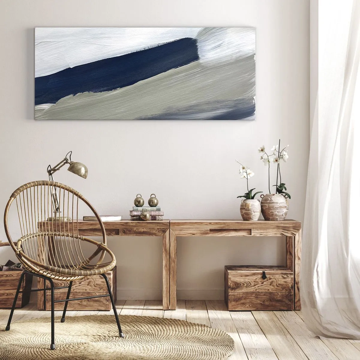 Impression sur toile - Image sur toile - Rencontre avec la blancheur - 100x40 cm