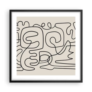 Affiche dans un cadre noir - Poster - Suivez les indices - 50x50 cm